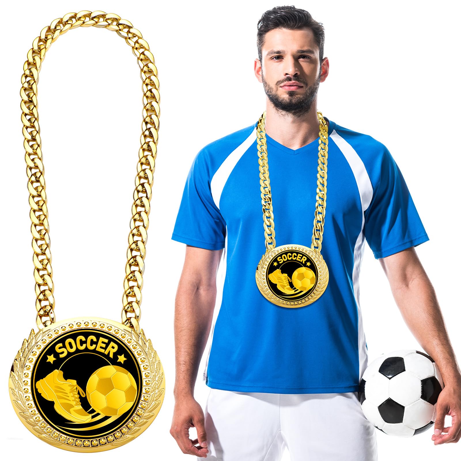 Snapklik.com : Tondiamo Sports MVP Turnover Chain Medal 6" Big Gold ...