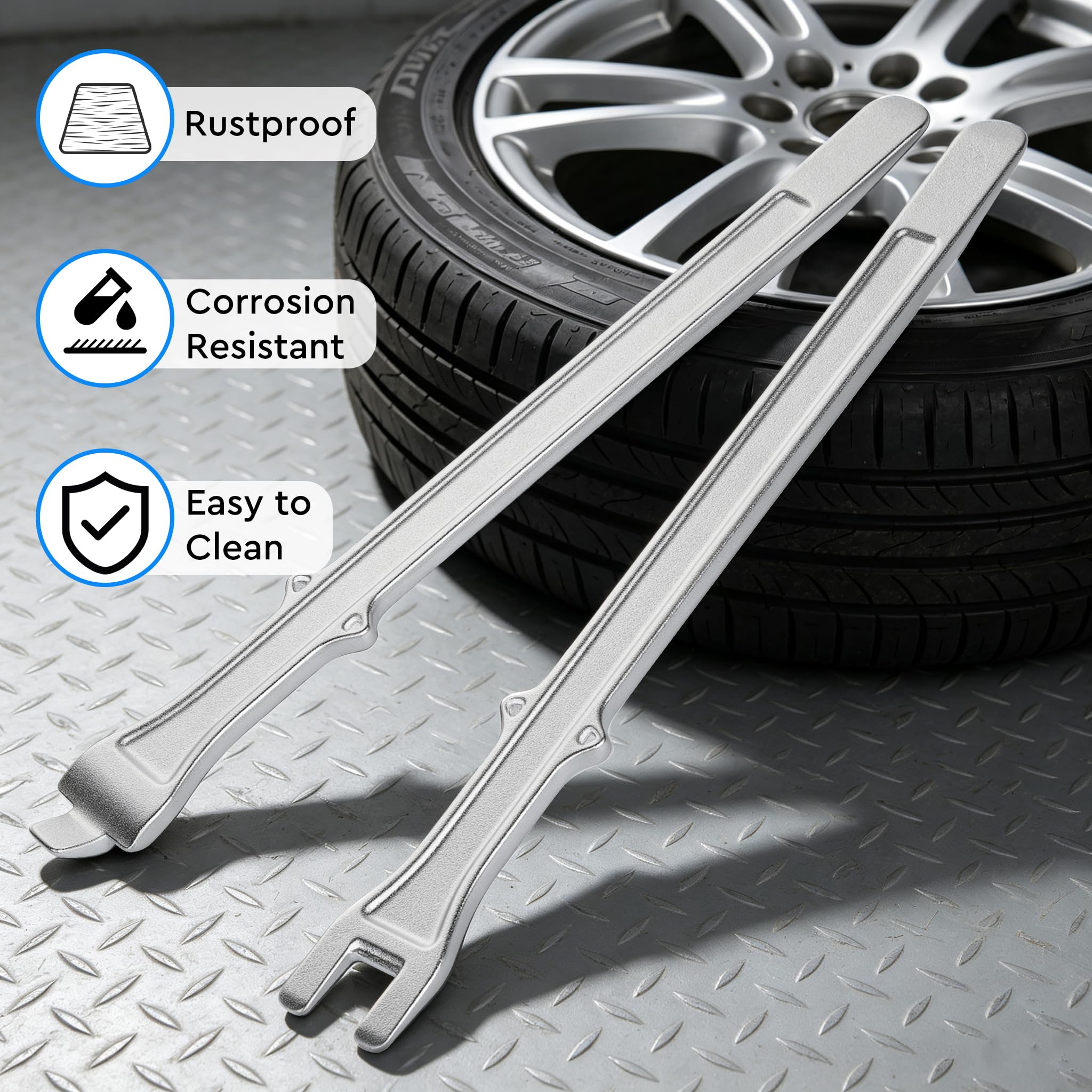 SWAWIS Palancas para Desmontar Neumaticos 2 Piezas 40,5 cm