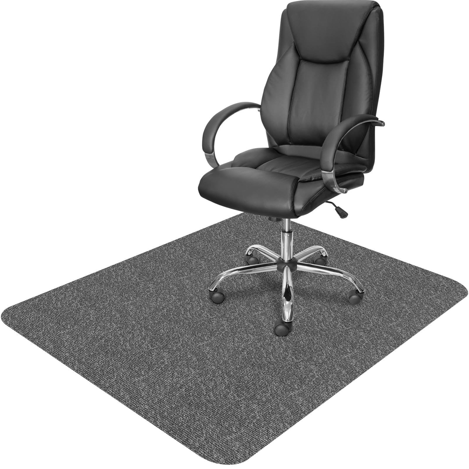 Protector Suelo Silla Ruedas,105x120 cm,Gris Oscuro Alfombra Silla Ruedas,Alfombrilla Protectora para Silla de Oficina,Resistente a los arañazos para parqué y Suelos Duros,Silla de Oficina.