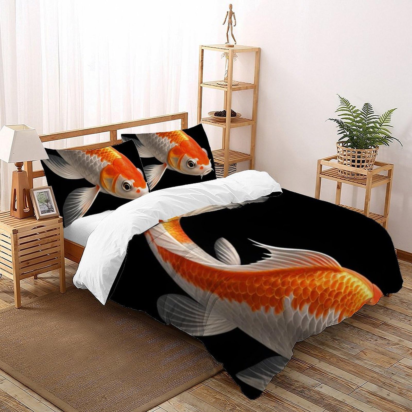 Housse de couette Animaux 3D fille 200x200 lit double microfibre zip