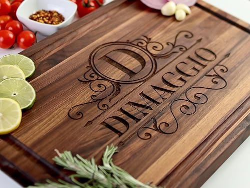 Handmade Personalized Wood Engraved Cutting Board, Perfect Gift for Weddings, Anniversaries, and Housewarmings-Choose From Walnut, Maple, or Cherry.