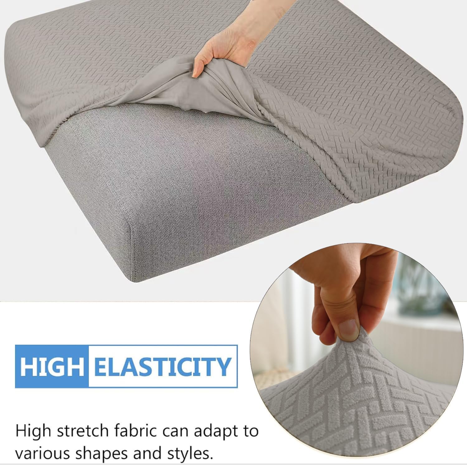 ele ELEOPTION 2Pcs/Set Waterproof Couch Cushion Covers Patio Outdoor Lawn Garden Sectional Sofa Slipcover Washable Cushion Cover (Length 20-27inch, Width 20-27inch) Tauqe