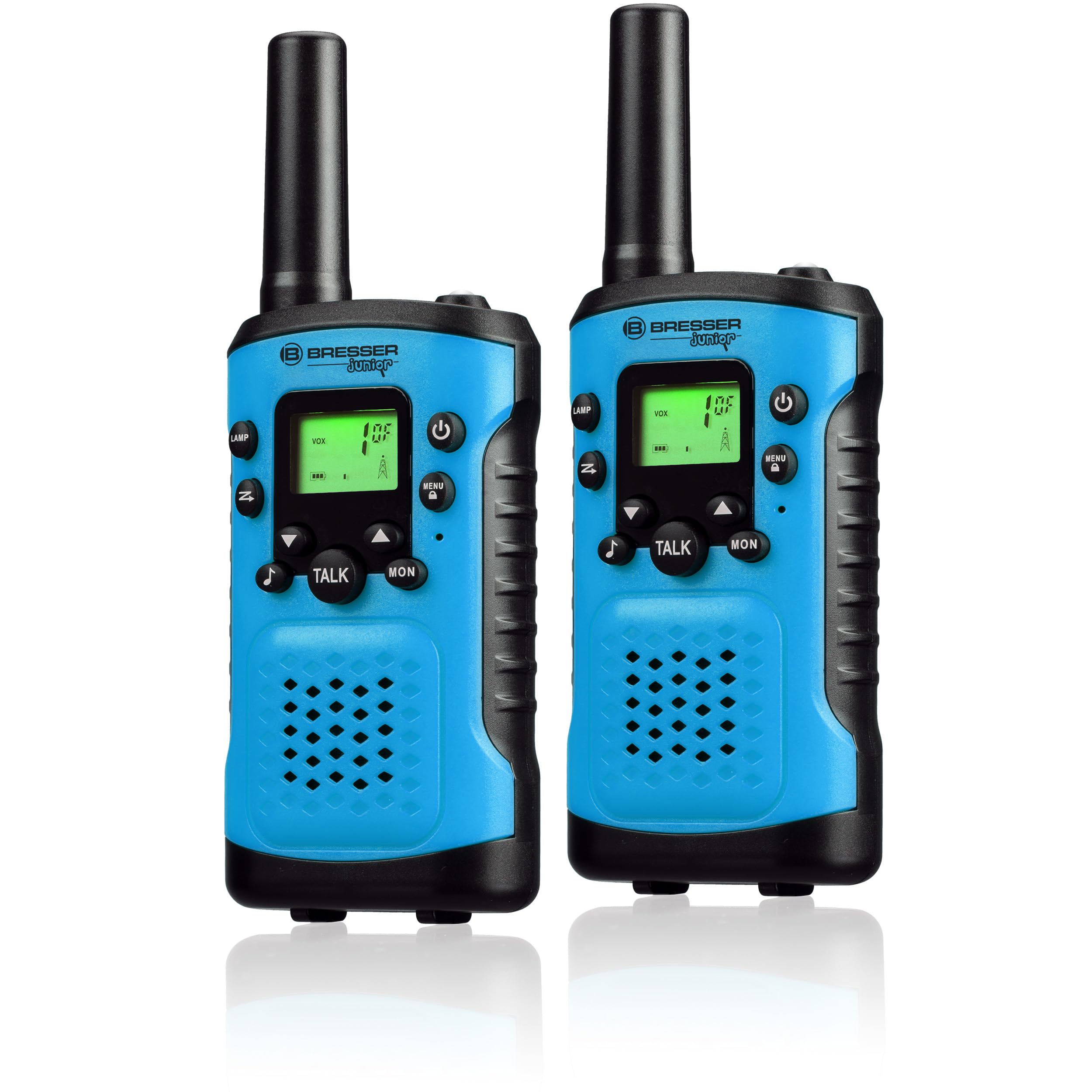 Bresser Junior Walkie Talkie dla dzieci Zestaw 2 Zasięg 6 km VOX Niebieski