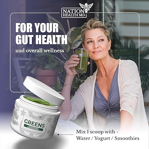 Miniatura 3 de Greens Superfood Powder - Suplemento en polvo verde con espirulina, probióticos y enzimas digestivas - 44 superalimentos, energía, apoyo metabólico