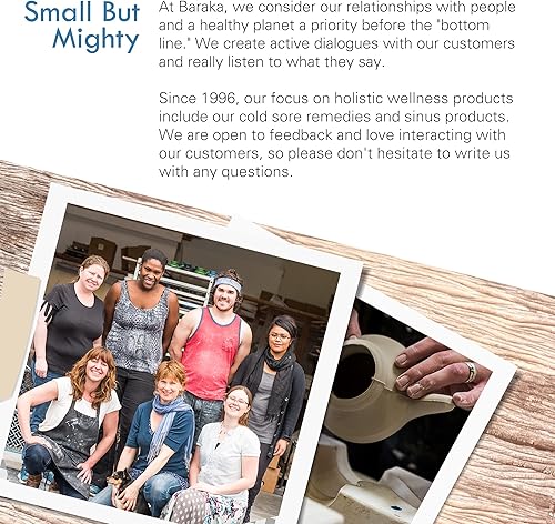 Miniatura 6 de Baraka Neti Pot de cerámica hecha a mano, kit de herramientas sinusales para el hogar, limpiador de nariz y nariz, apto para lavavajillas, cerámica