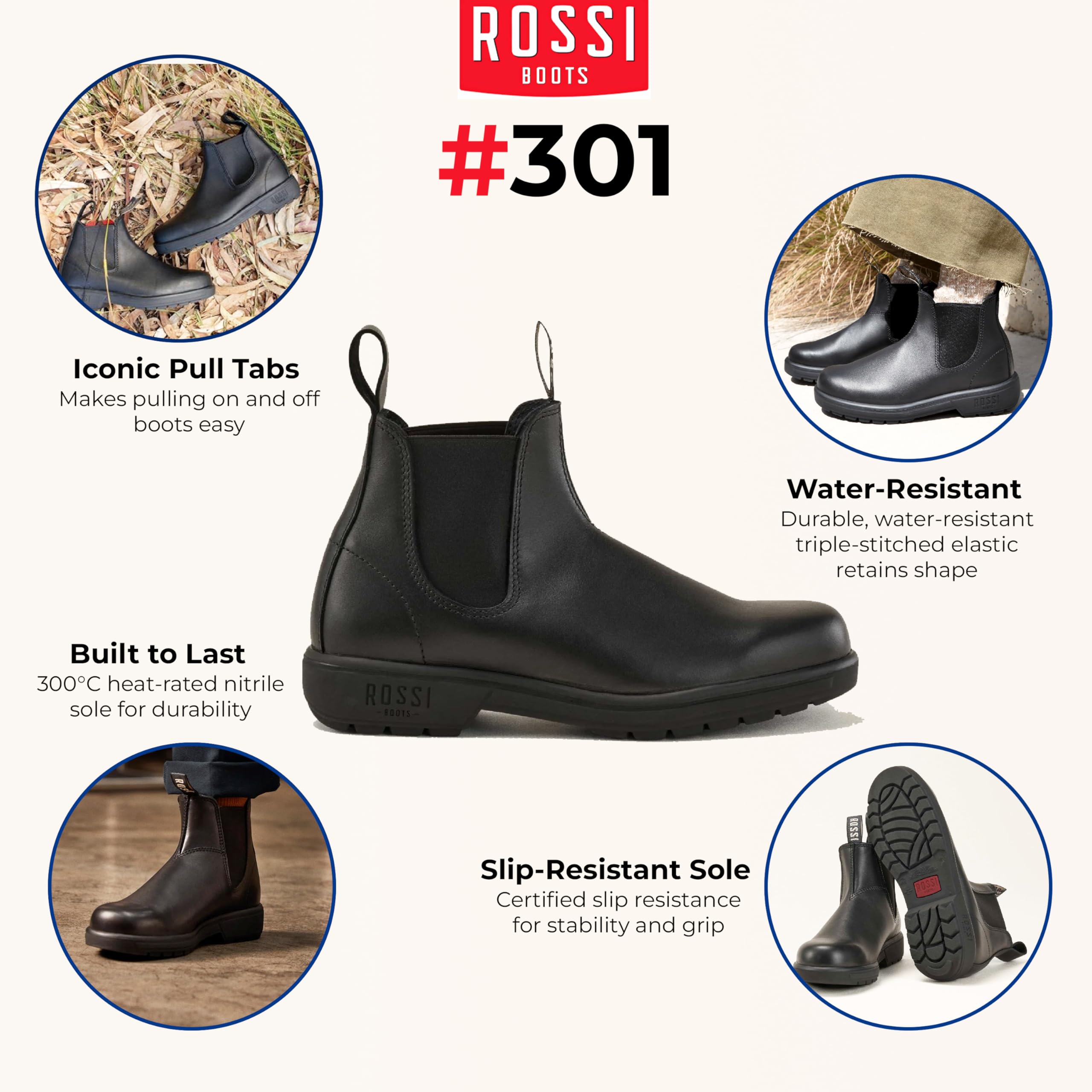 Infinity Leather Rossi Endura 303 Leder Chelsea Australische Unisex Robuste Arbeitsstiefeletten
