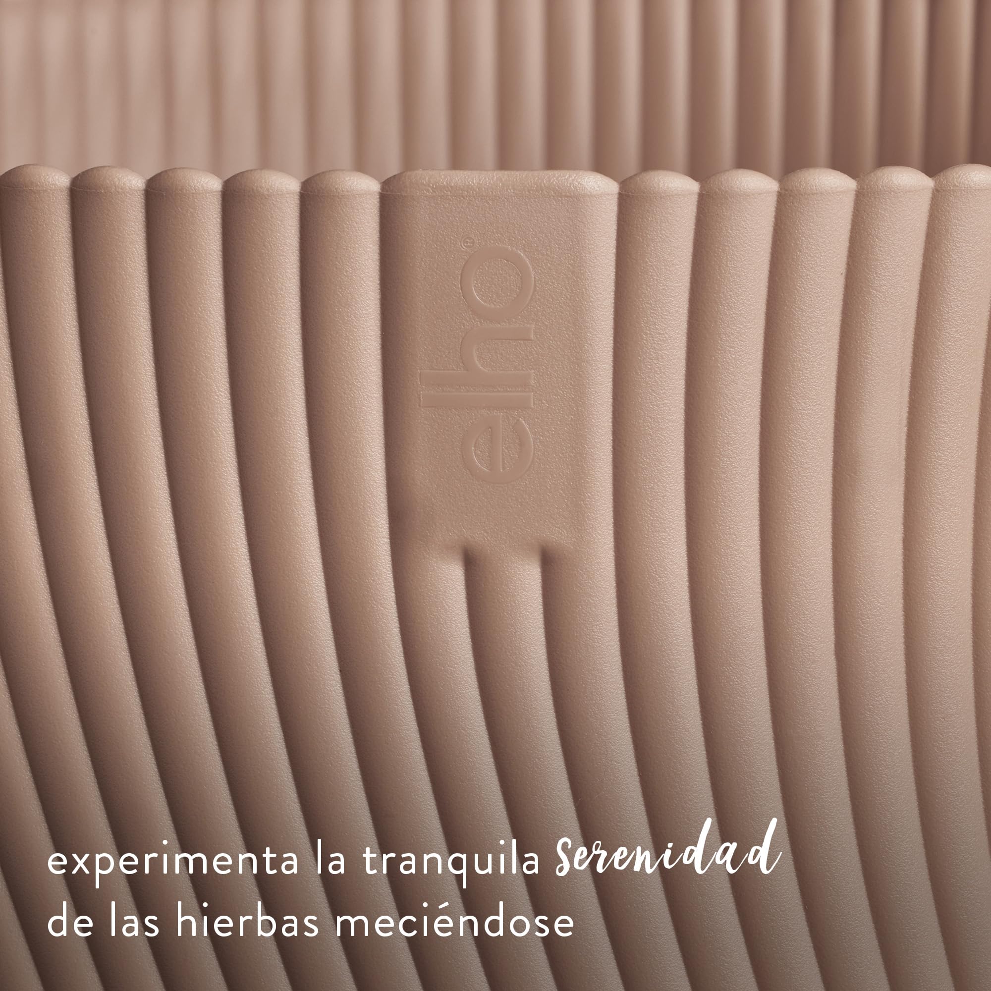 Elho Sereh Round 30 - Maceteros Decorativos - Interior & Exterior - 100% Plástico Reciclado - Ø 29.5 x H 25.3 cm - Cool Clay