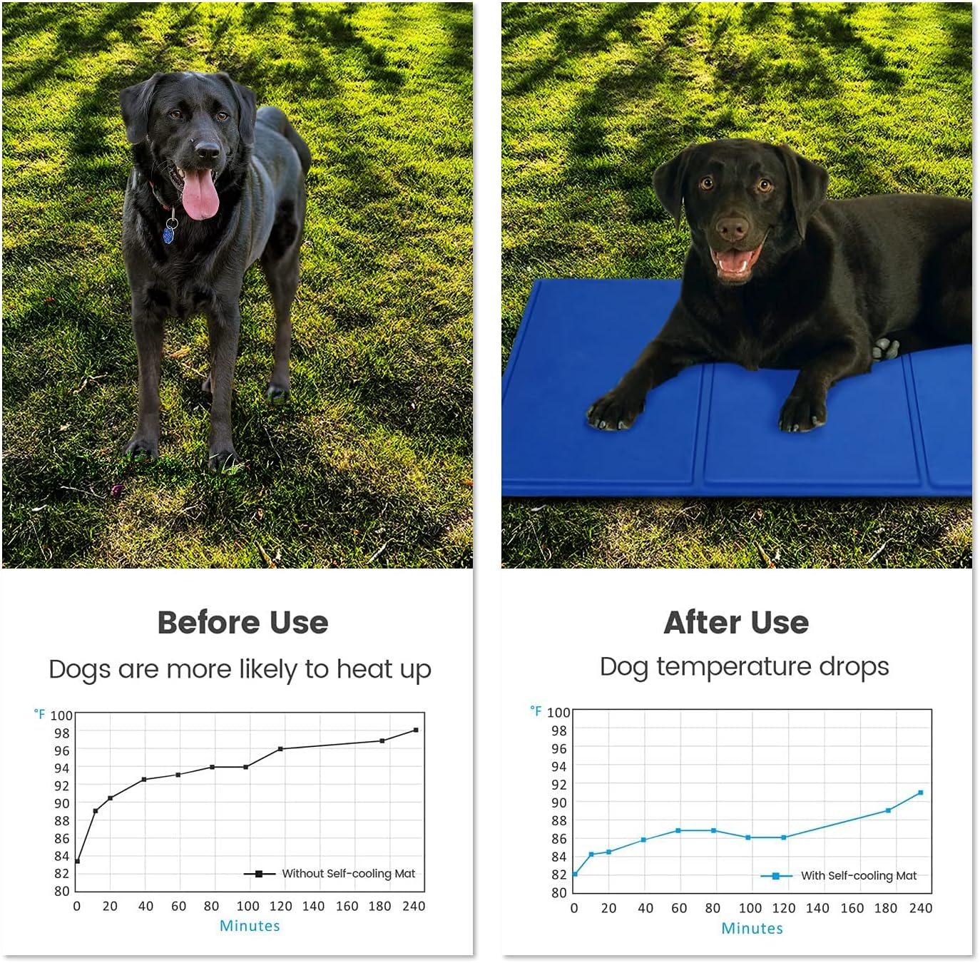 Lauva Dog Cooling Mat Large, Pet Cool Mat Dog Cat Ice Mat with Self