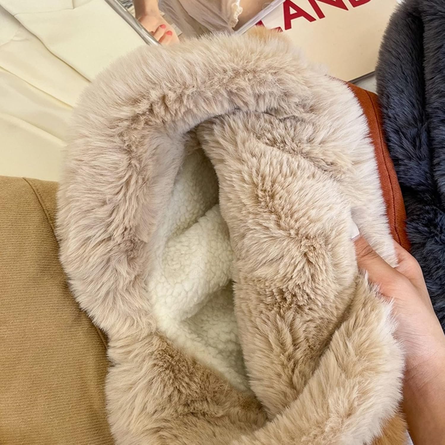 レディース ガールズ 冬 暖かい バケットハット フェイクファー トリムハット 厚手 フラシ天 フィッシャーマンキャップ 洗面帽,