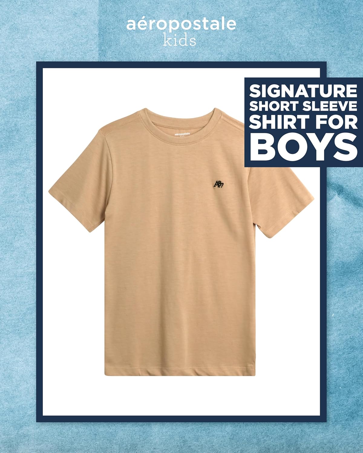 AEROPOSTALE Boys Tshirts - Soft Basic Classic Crew Neck Cotton Short Sleeve Boys Shirt Youth Kids Tshirt (Sizes: 4-16) - Image 2