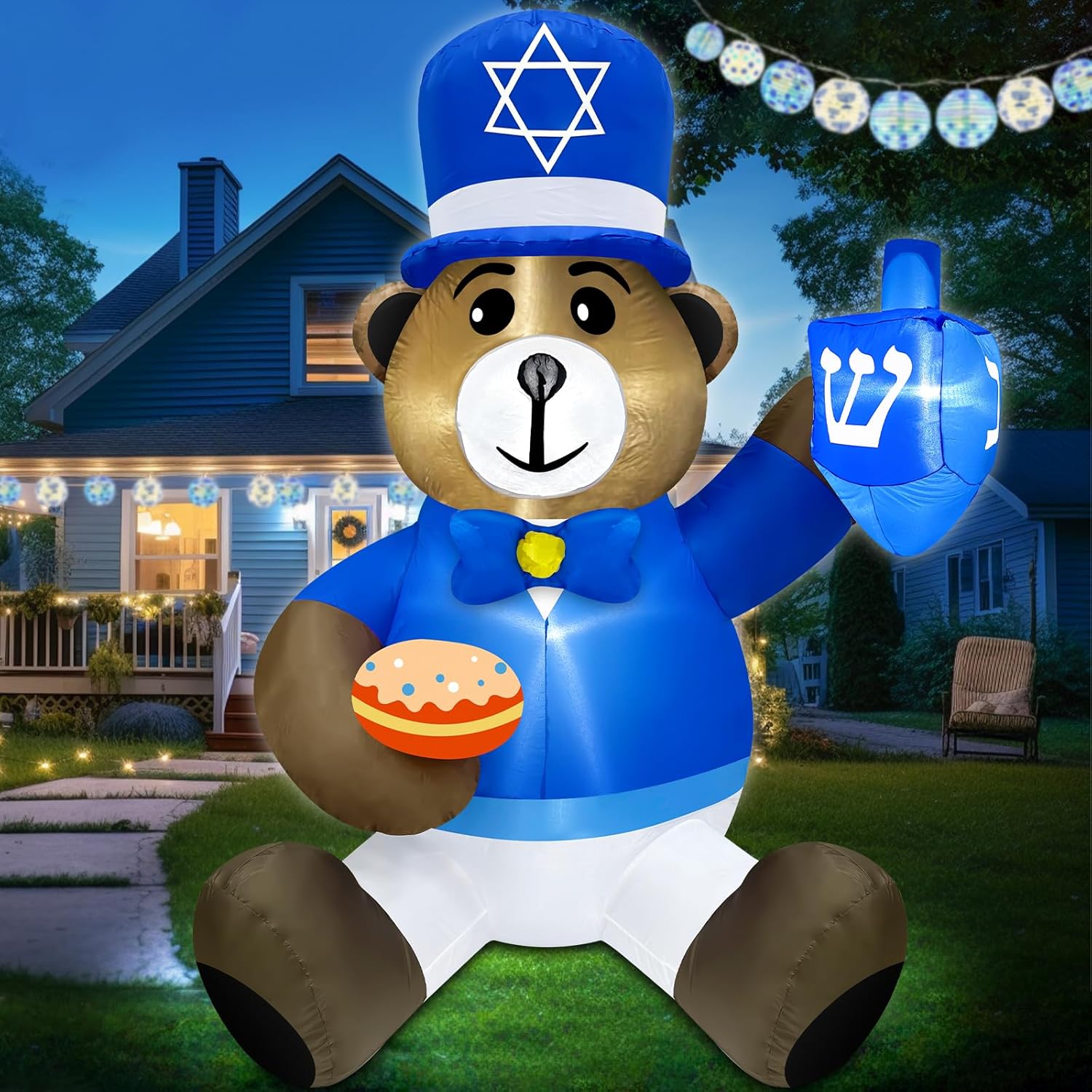 TURNMEON 5 Feet Hanukkah Inflatable Outdoor Decorations