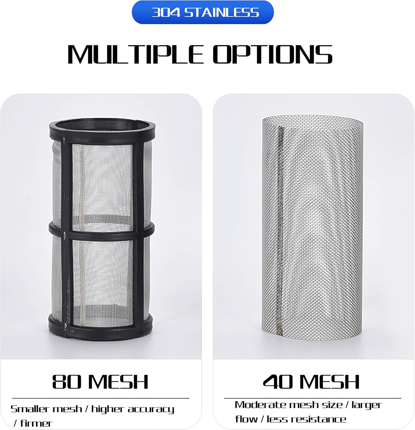 IMXMI Water Filter, 1/2''Twist-On Pipe Strainer, Nylon PA66 cover, PC bowl, 304 Stainless Screen (1/2'' 80 Mesh Male water filter) - - 