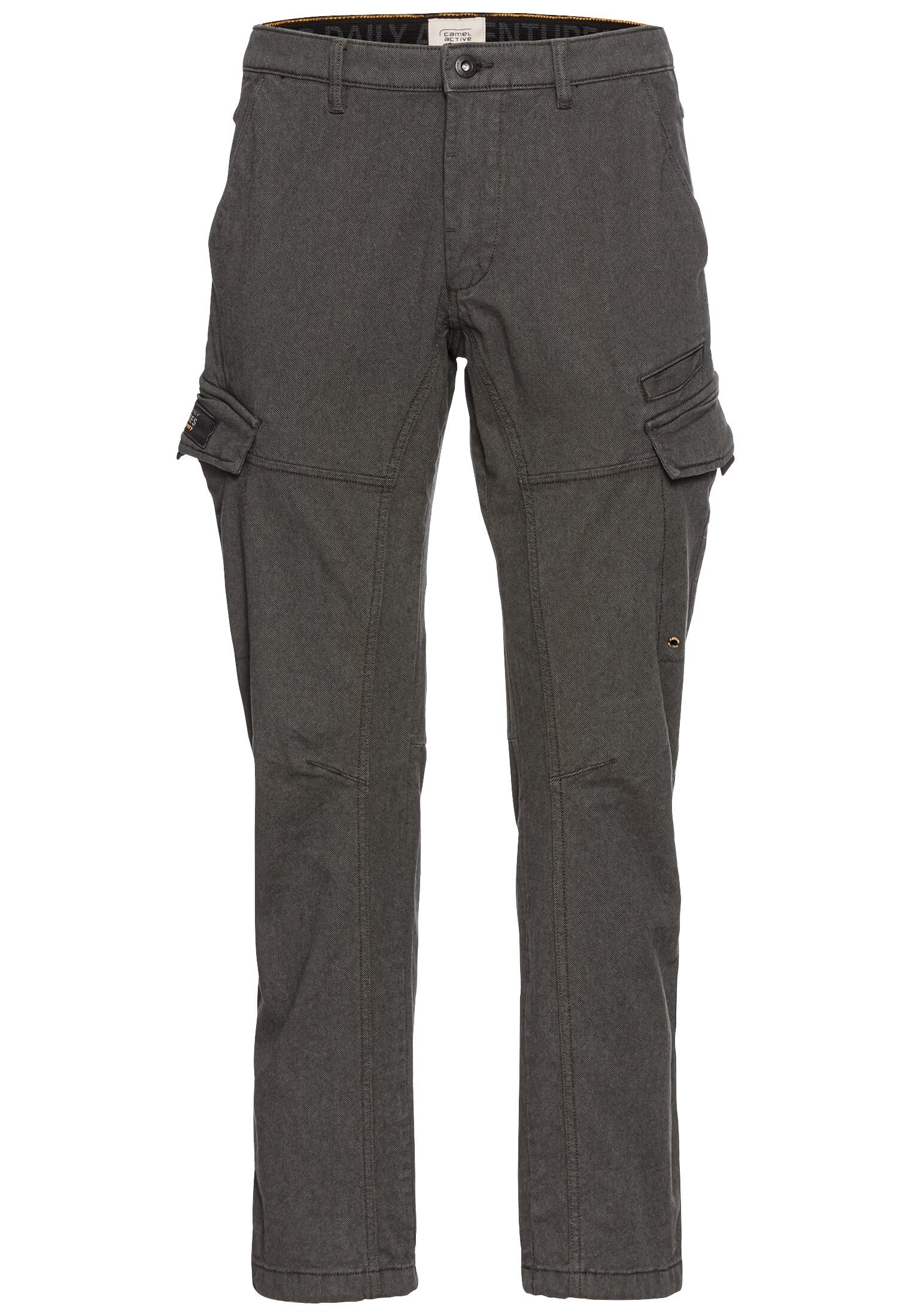 camel active Men's Herren Relaxed Fit Cargo Hose Grün, Menswear-33/30 Trouser, Green, 33 W/30 L