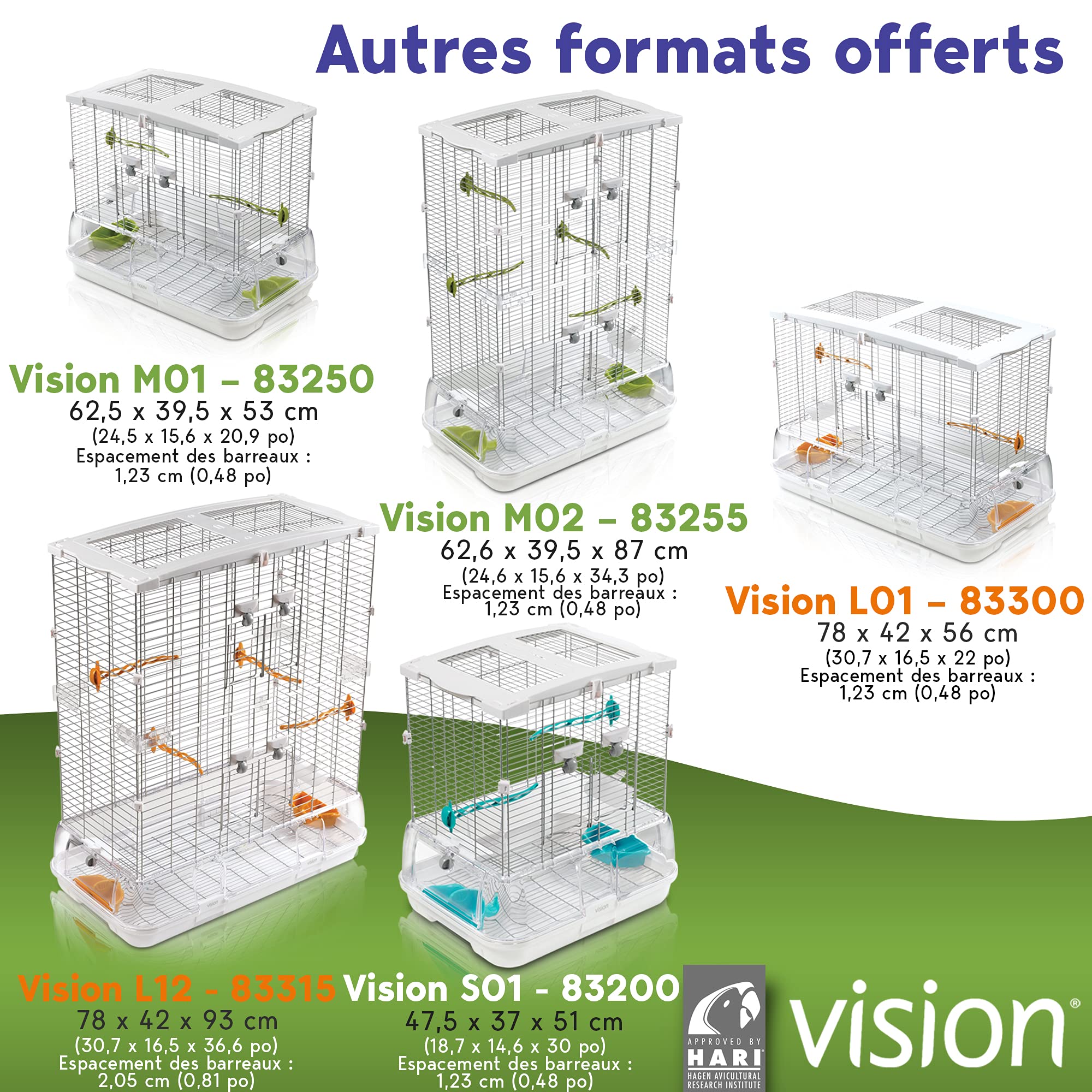 Vision Cage M01 pour les Oiseaux 61x38x52 cm