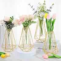 Amazon.com: Suclain 4 Pcs Gold Vases for Centerpieces Modern