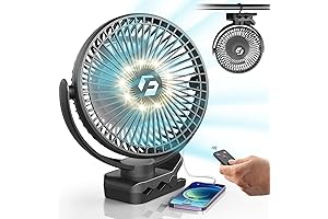 8 Inch Clip On Fan - Portable Rechargeable Battery Powered Fan