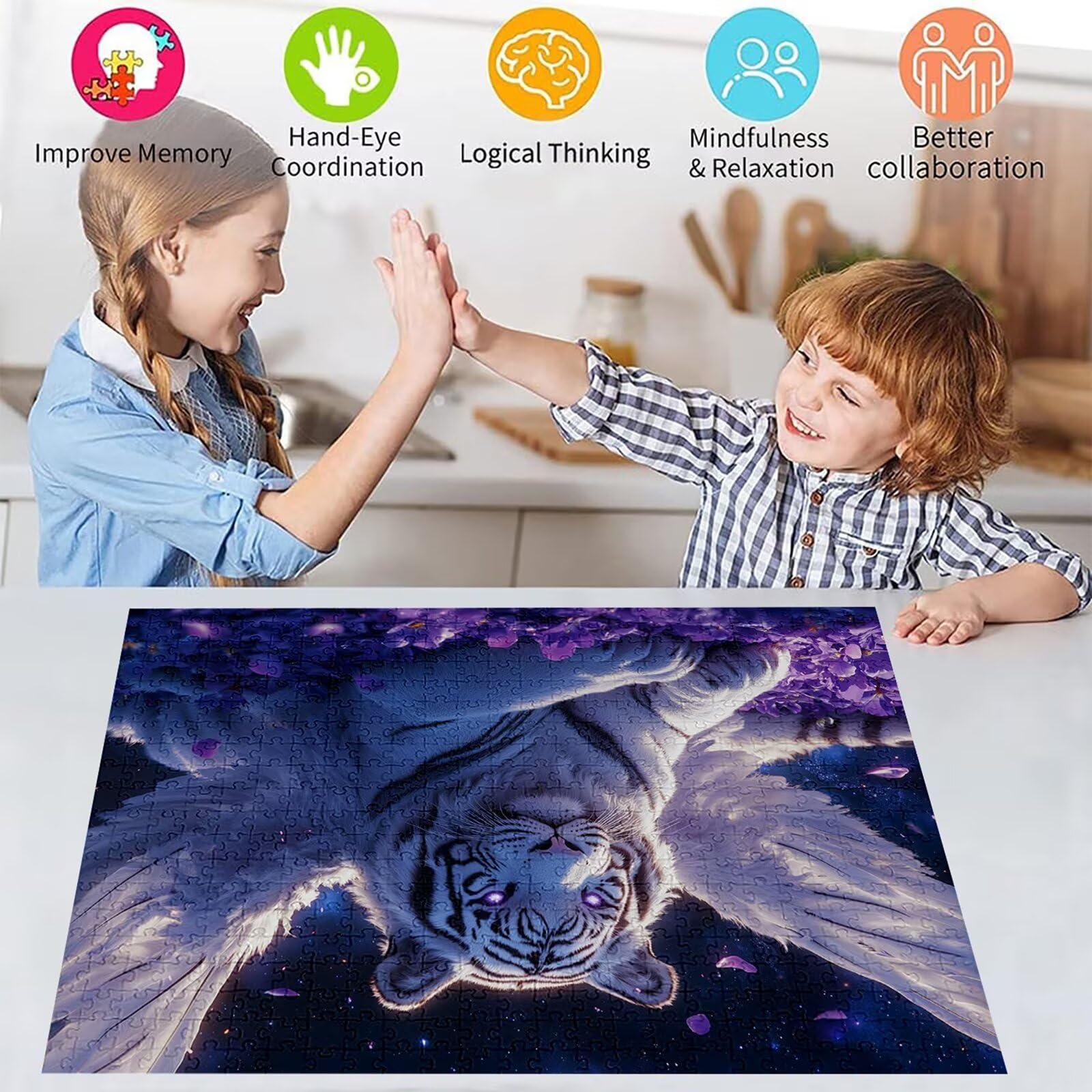 Puzzle 5000 elementów tygrys puzzle dla dorosłych zwierzę 156 x 105 cm unikalne rzemiosło klasyczne 3D drewniana układanka do rodzinnych gier biznesowych, układanka zrób to sam do dekoracji ścian domu