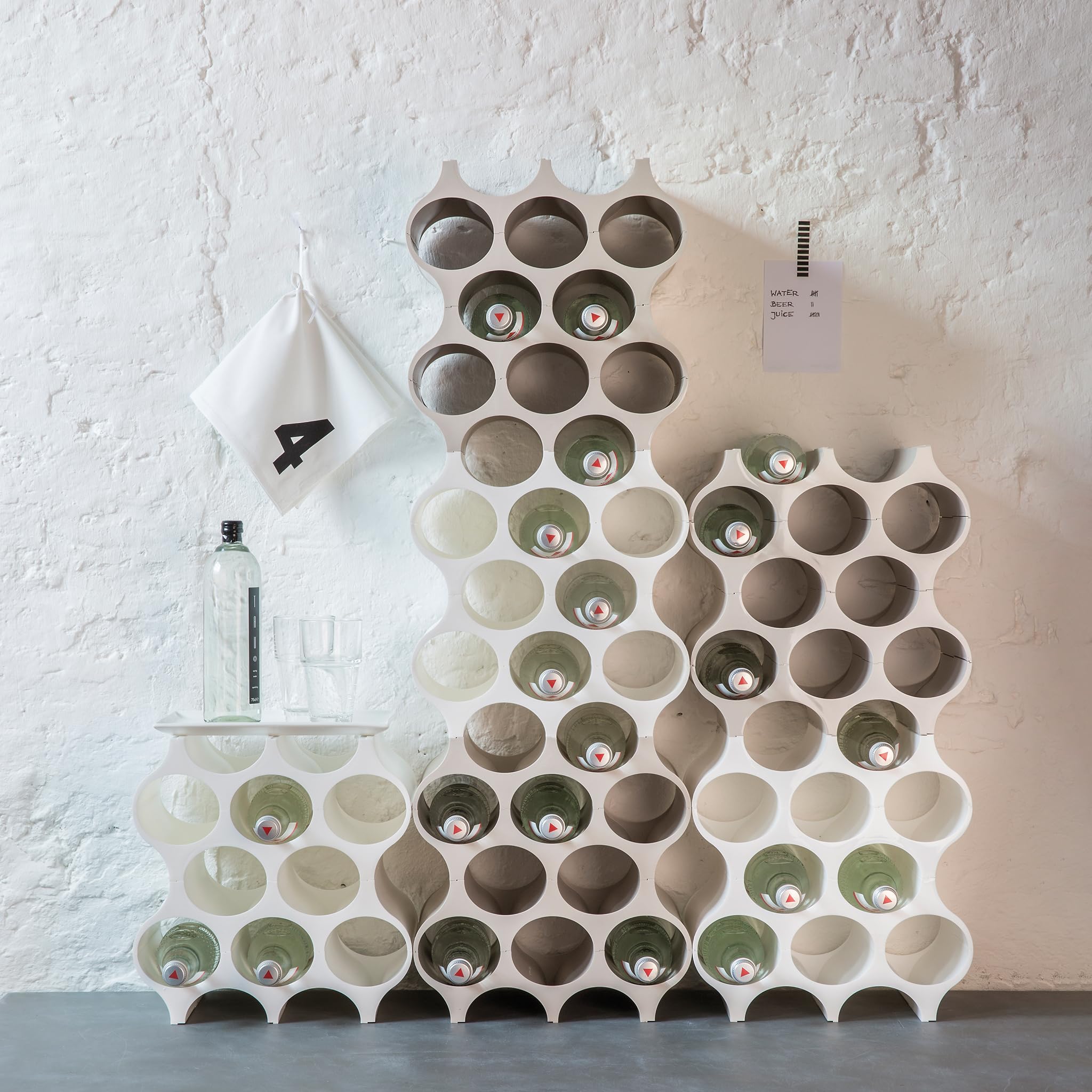 koziol etagère à bouteilles Set-Up, thermoplastique, Blanc, 23 x 35,3 x 36,4 cm