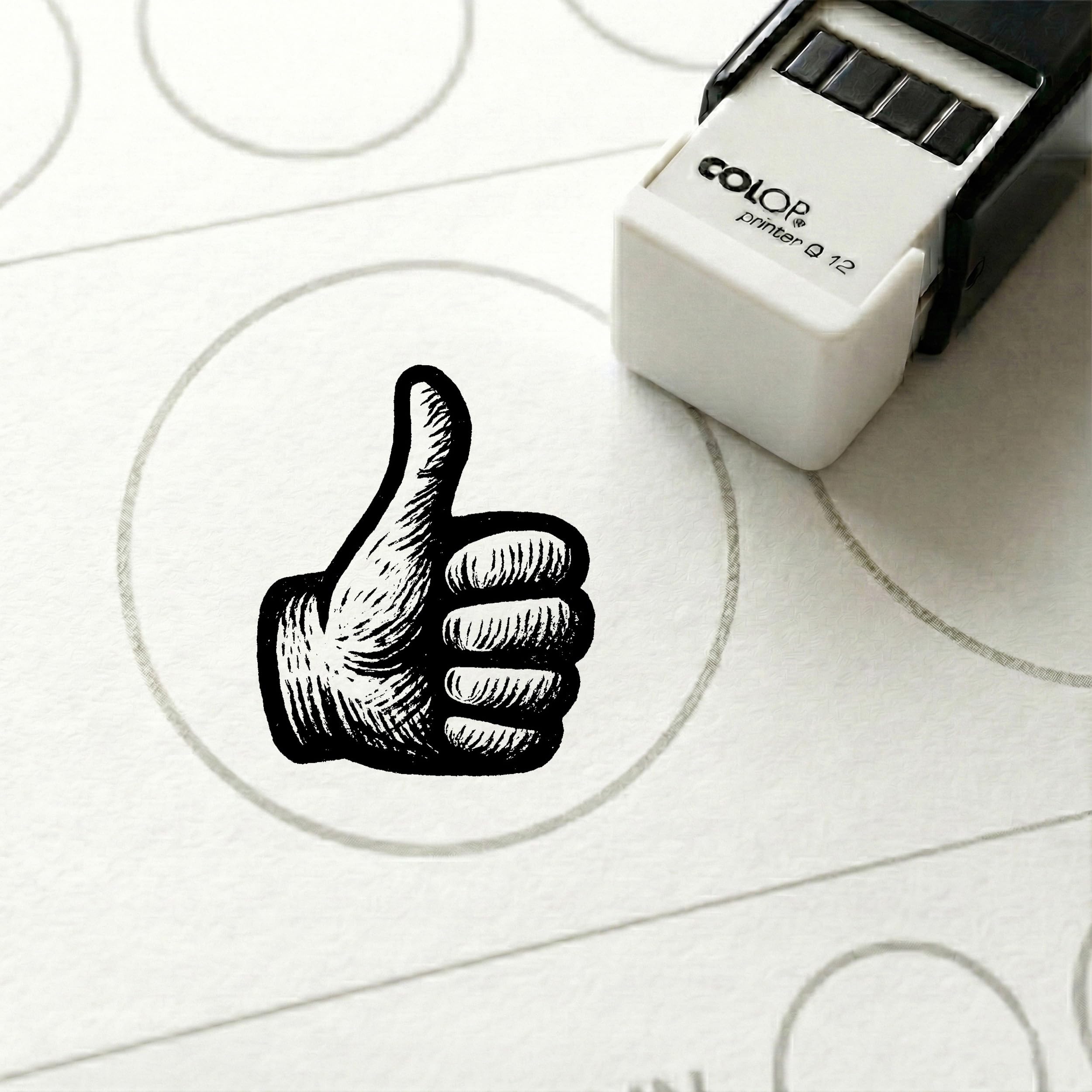 Dekolando Bonus Stamp Thumb Up Thumps Up 10 x 10 mm - Bonus Card Stamp for Business Shop Service Provider - Stamp Bonus Card Customer Card Stamp Card