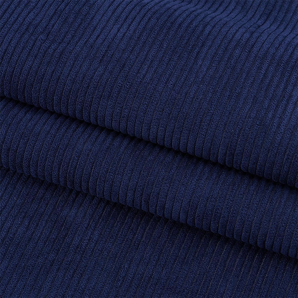 NBEADS 79 x 59 Inch Corduroy Fabric, Solid Plain Thick Corduroy Material for Coat Shirt Dress Pants Costume Sofa DIY Throw Pillow Covers, Midnight Blue