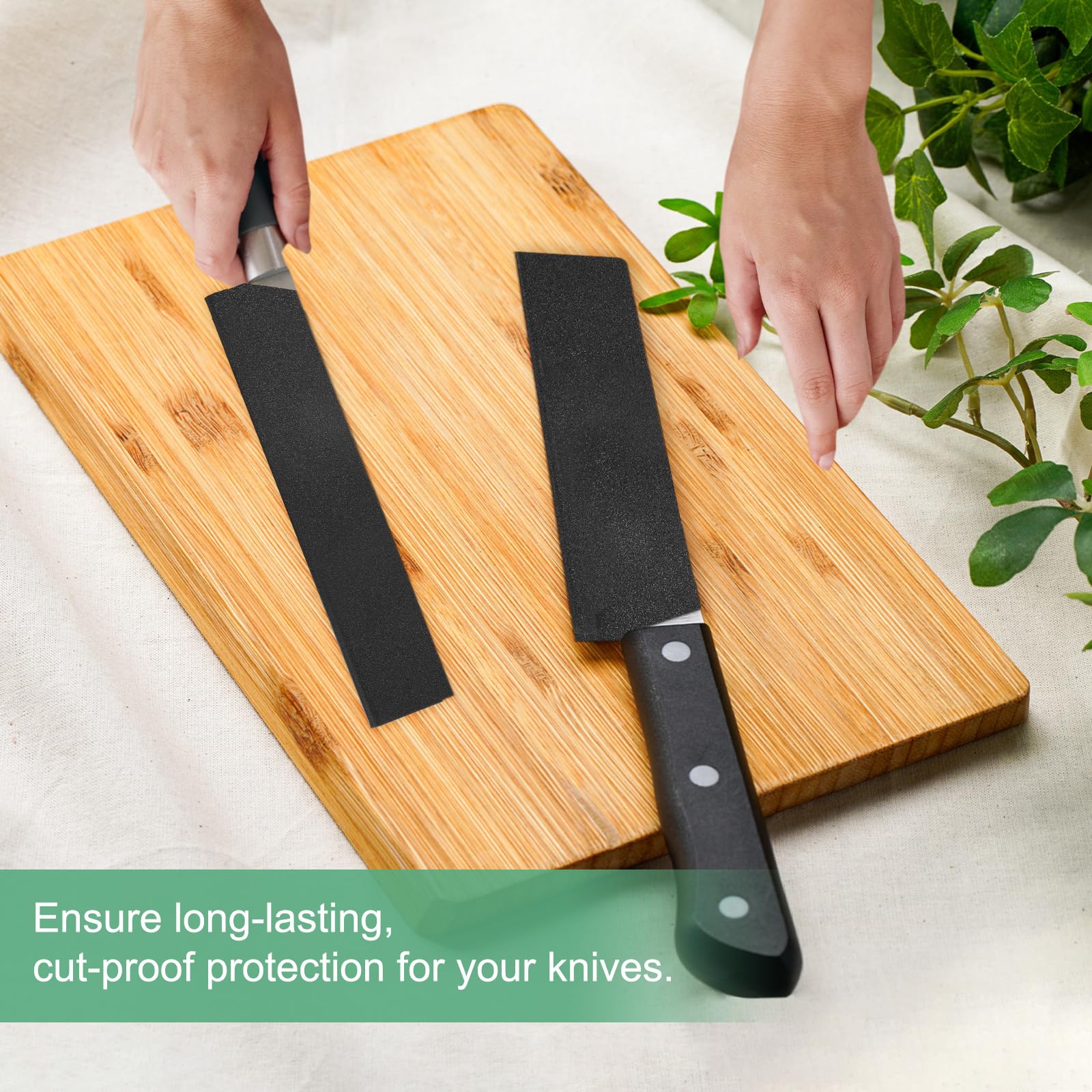 Set 6 Guaine Protettive Per Coltelli In ABS - Coprilama Antigraffio, 6 Misure Diverse (Nero) - Foto 5