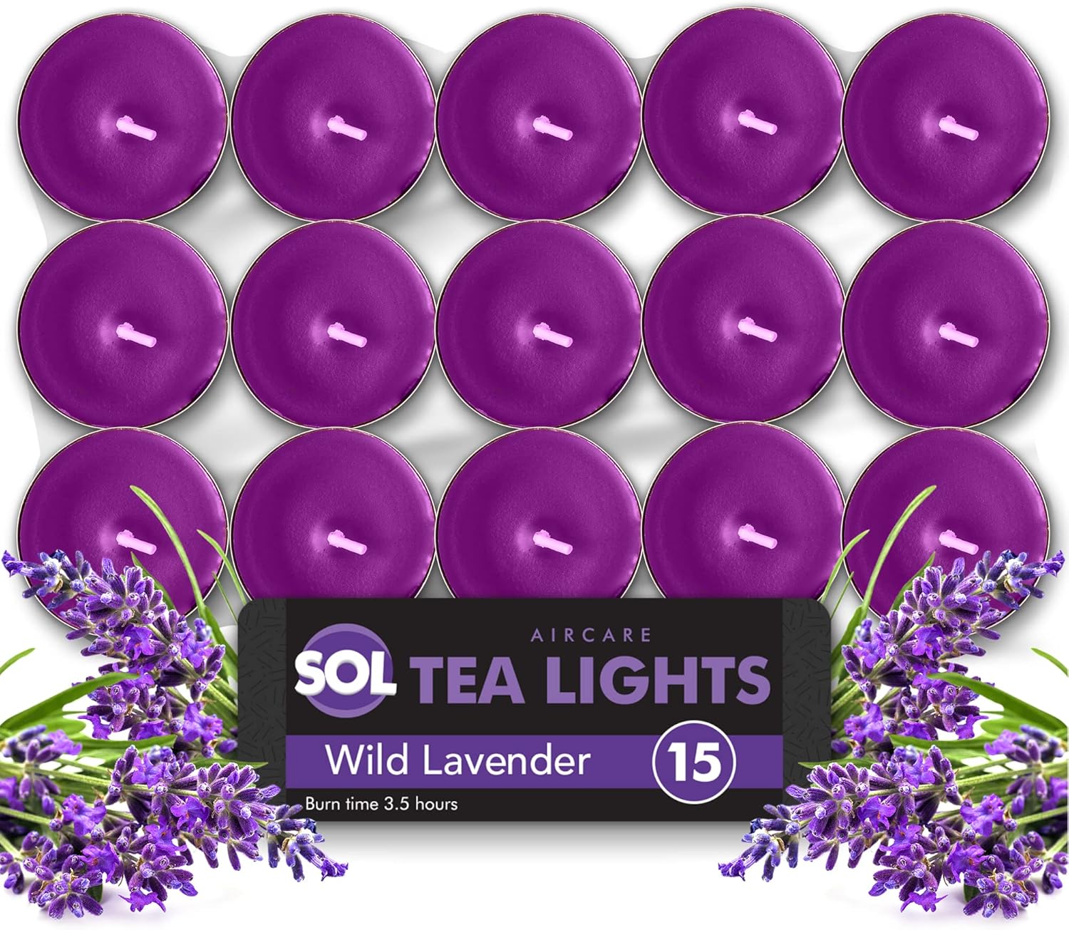 15pk Lavender Tea Lights Tealights Candles Scented Lavender Scented
