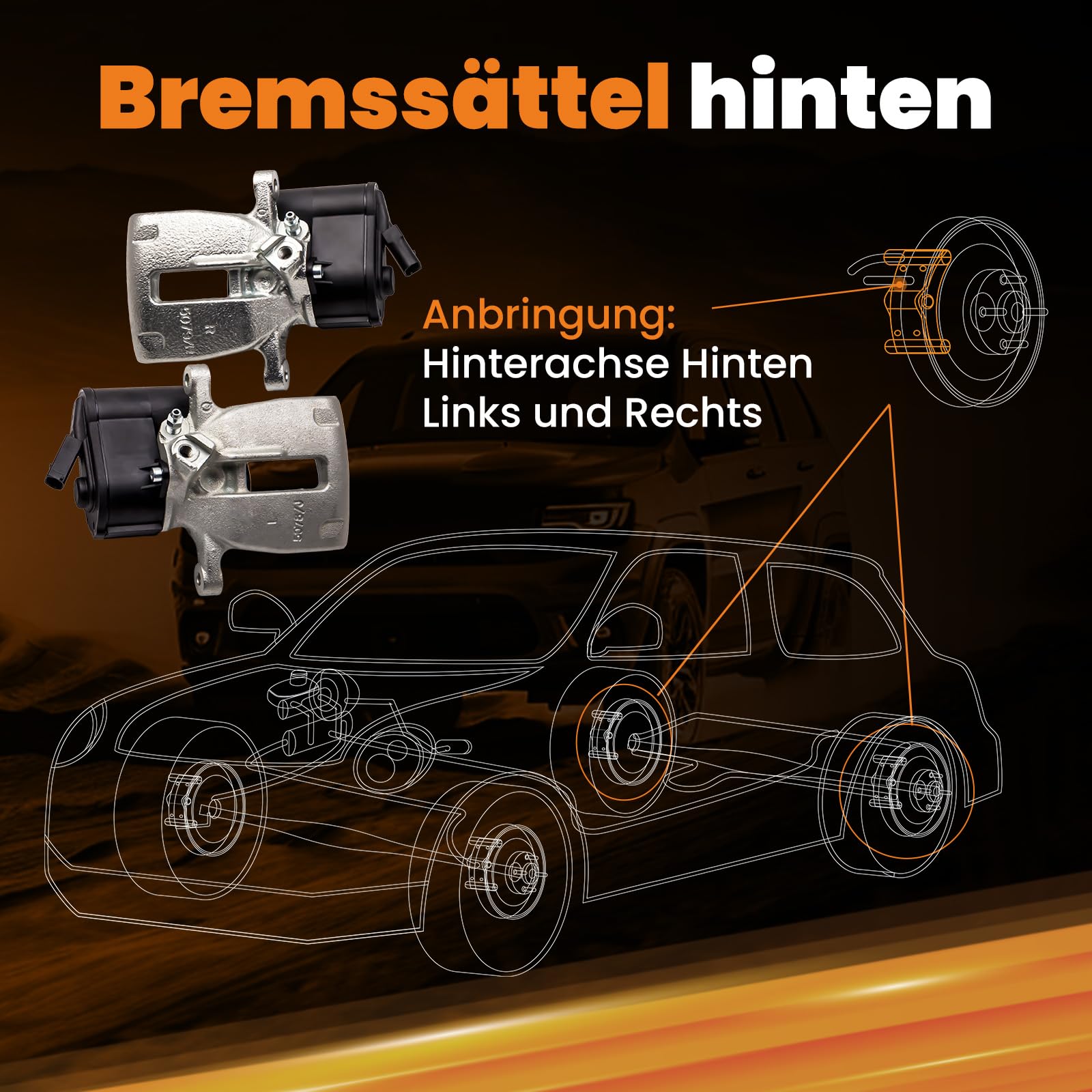 maXpeedingrods 2x Bremssattel Hinten für Passat 3C2 CC 5N0615403 5N0615404