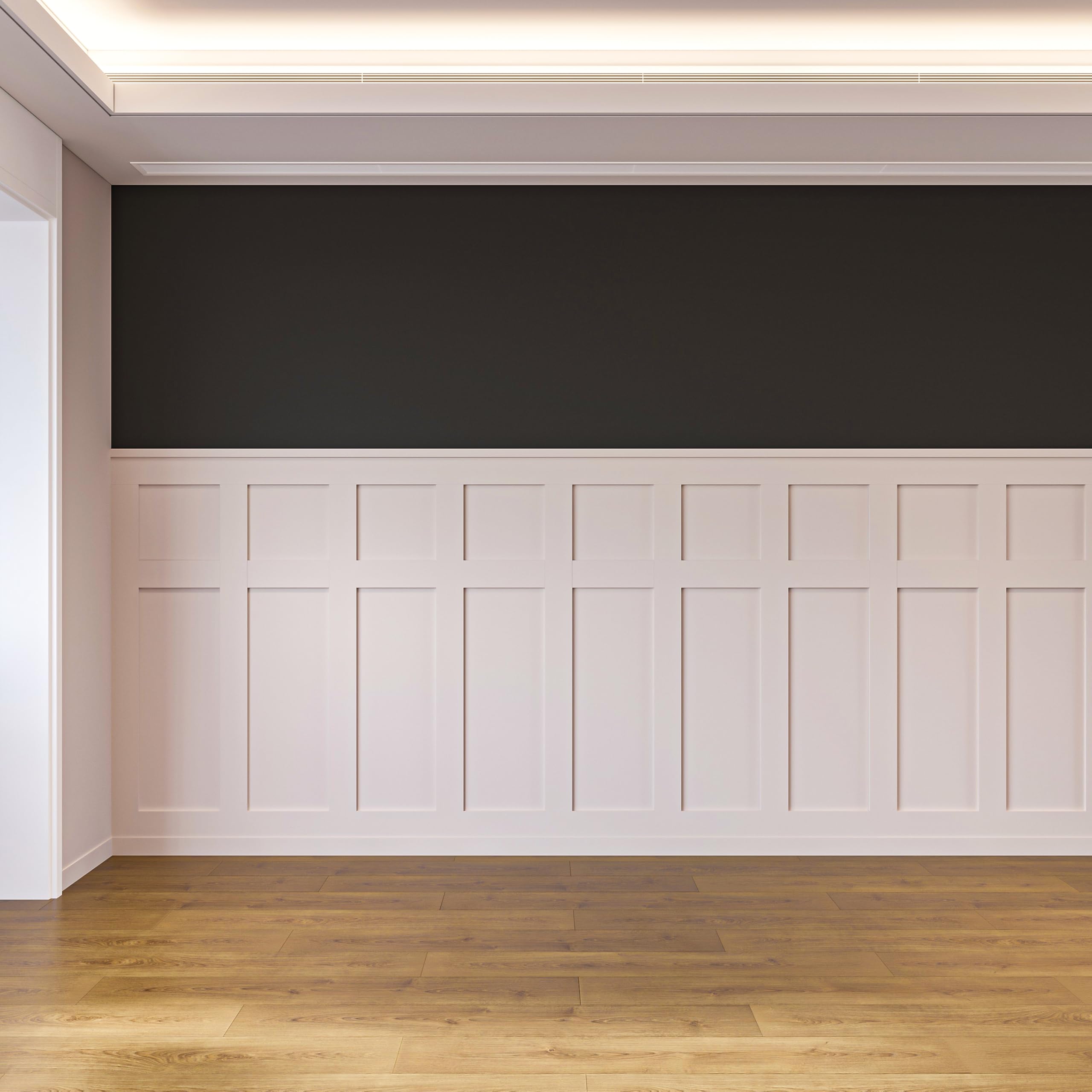 Peel And Stick Board & Batten Wall Panel Kit – 19 Pcs, 93.93"x56" – DIY Decorative Wall Molding, Wainscoting, Easy Installation - View #2
