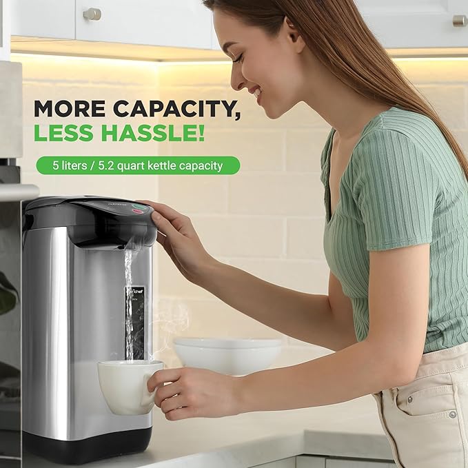 NutriChef Tetera Eléctrica 5L Digital 5 Temperaturas Acero Inoxidable miniatura 6