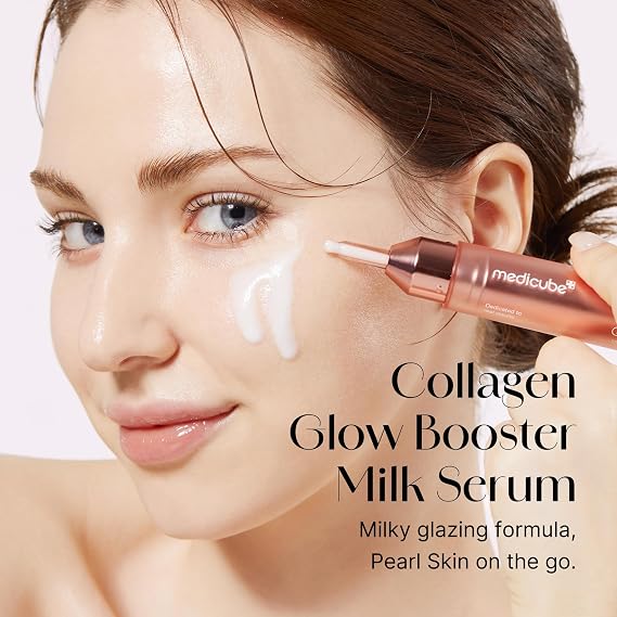 medicube Collagen Glow Booster Milk Twist & Click Serum | Radiance & Hydration with Hydrolyzed Collagen, Milk Protein Extract - Illuminates & Firms Skin, Korean Skin Care, 0.50 oz
