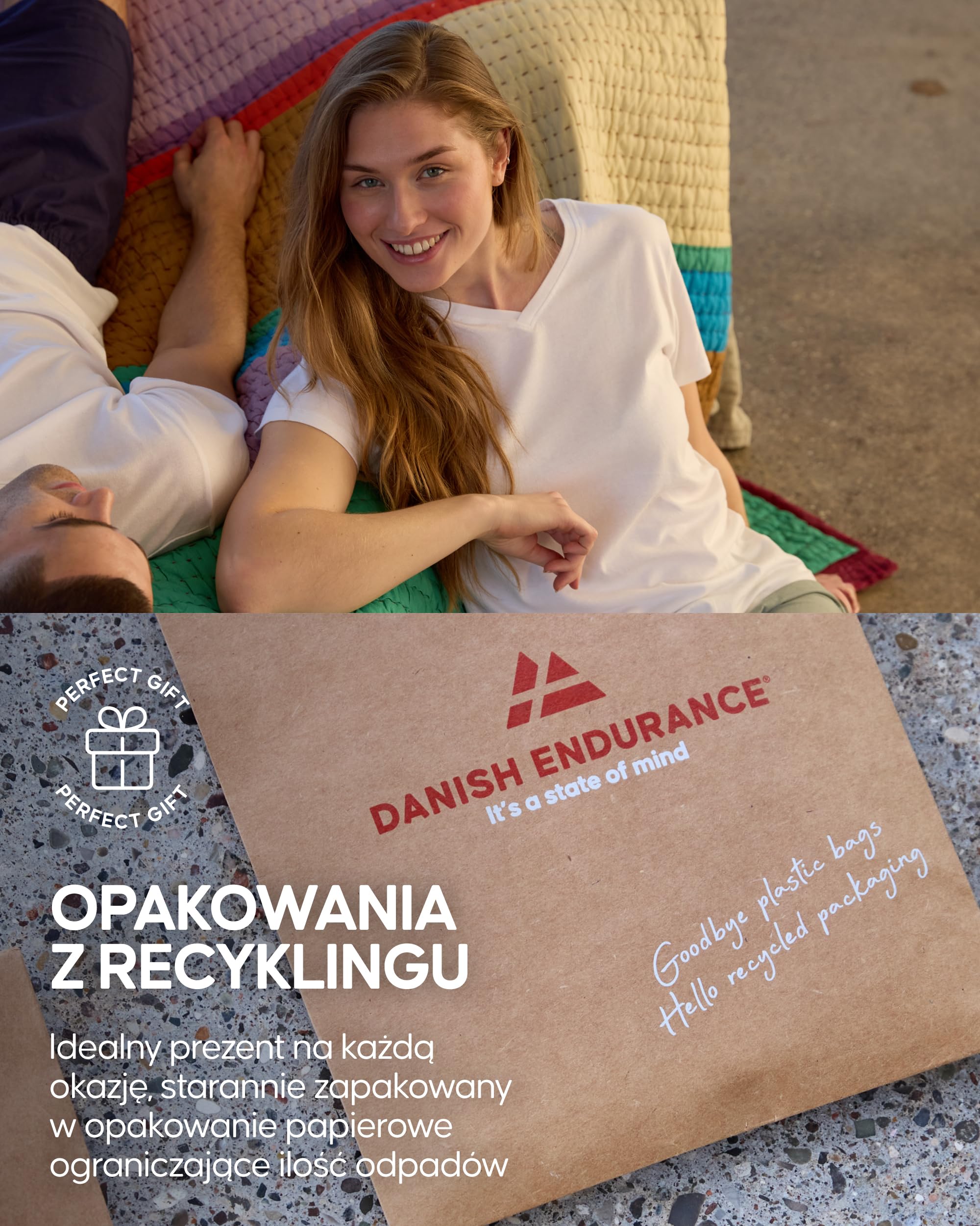 DANISH ENDURANCE Damskie Koszulki, Bawełna Organiczna, 2-Pak | Koszulki z bawełny organicznej i modalu, miękkie, oddychające, dekolt okrągły lub w serek, dla codziennego noszenia i sportu