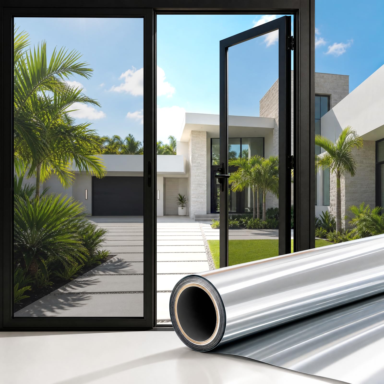 CHEIGHY one way window privacy film static cling mirror tint 44.5x200cm