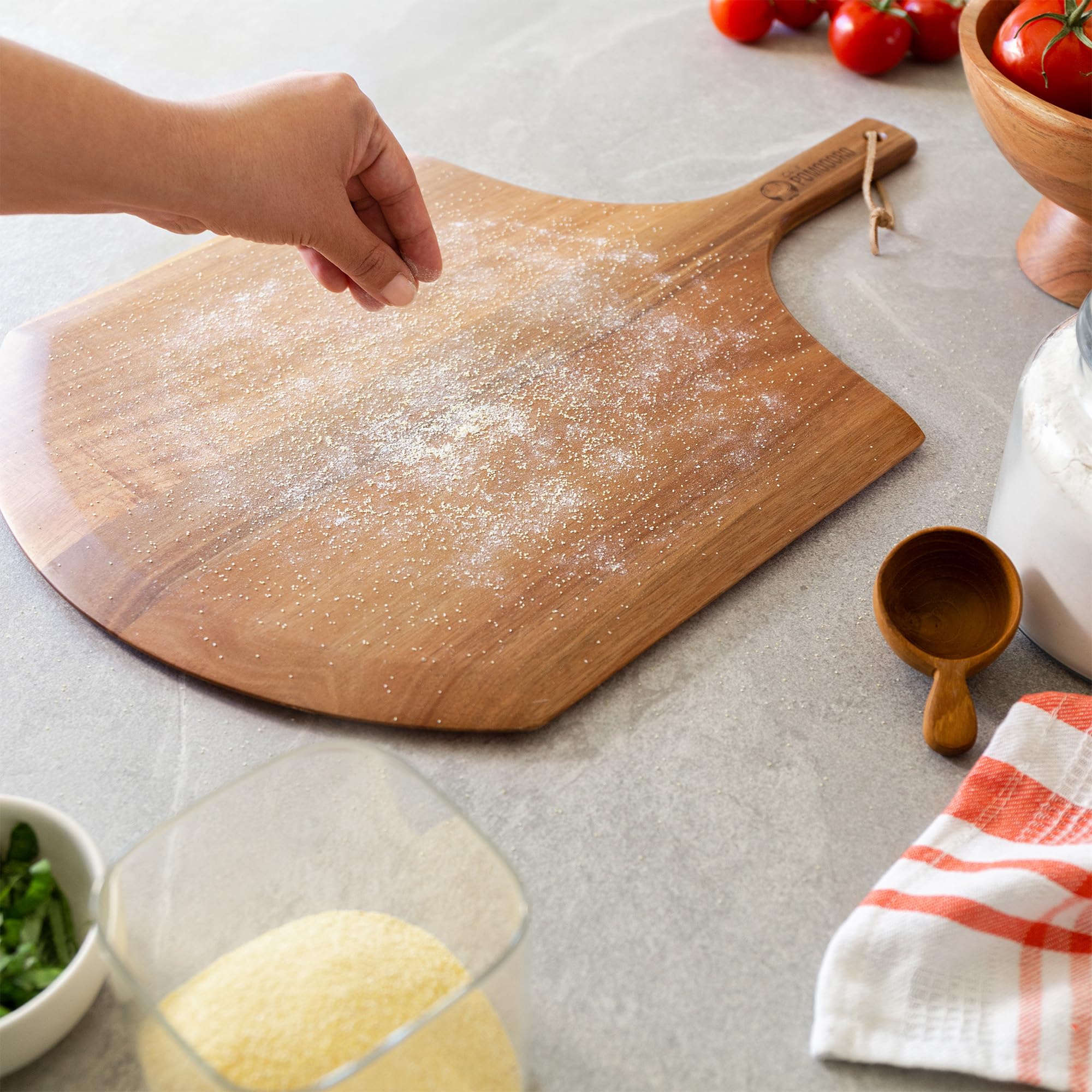 Chef Pomodoro Koken houten gebruiksvoorwerpen, lepels, spatel voor keuken, 5-delige set, 12 inch lang, niet-stick kookgerei gereedschap of gebruiksvoorwerpen (roze