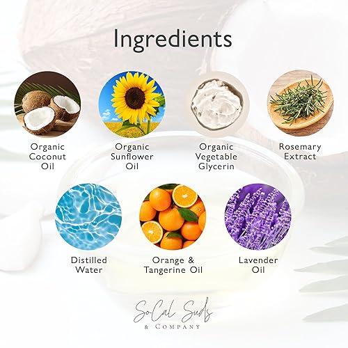 Miniatura 4 de SoCal Suds & Company - Jabón y champú orgánico espumoso para bebés - Jabón suave para el cuerpo y el cabello para pieles sensibles - Ingredientes