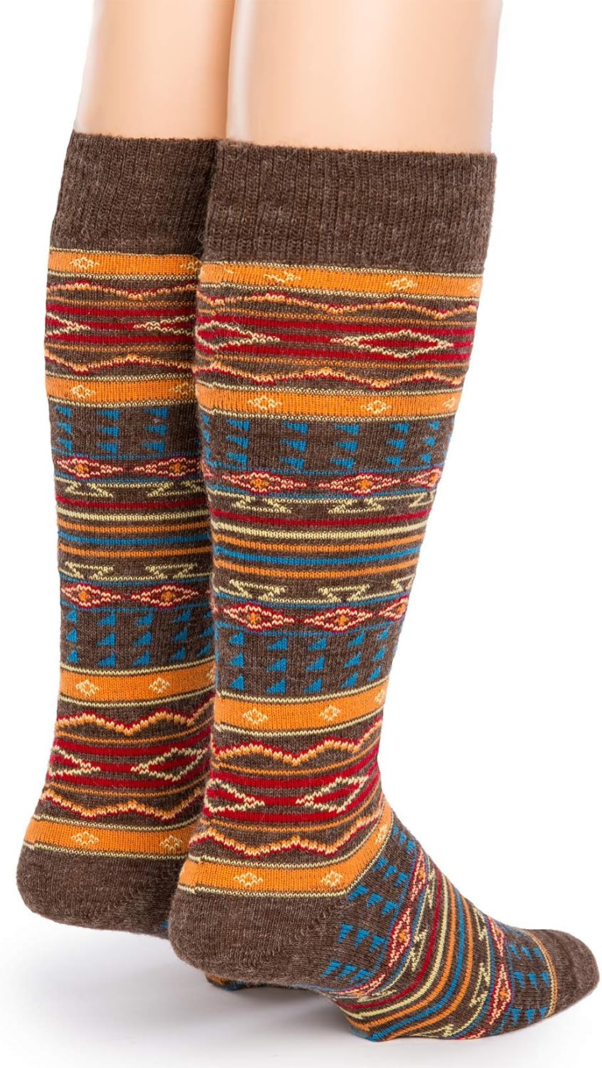 WARRIOR ALPACA SOCKS - Alpaca Wool Dress Socks, Designer Series - Desert Design