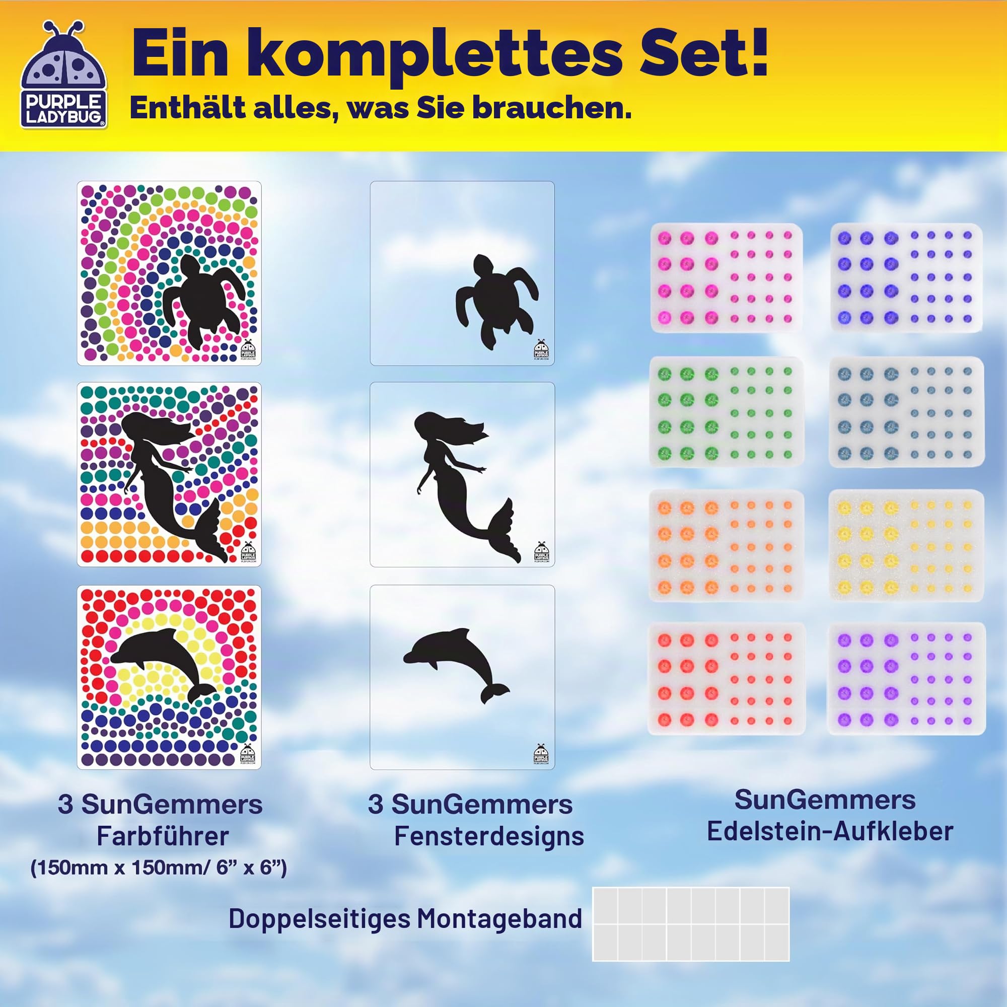SUNGEMMERS Sonnenfänger Mosaik Bastelset Kinder ab 6 Jahre - Geschenk Mädchen 5 Jahre, Mädchen Geschenke 7 8 9 10 11 12 Jahre - Diamond Basteln Mädchen 8 Jahre - Kreatives DIY Meerjungfrau Spielzeug