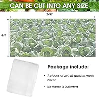 Vista 2 de Mosquitera, 8 x 24 pies, red para pájaros para protección de jardín, cubiertas de plantas de insectos para frutas vegetales, red de malla de jardín