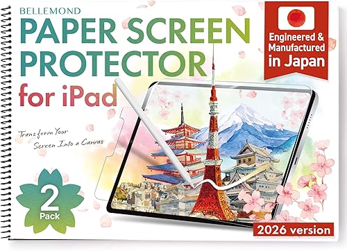 BELLEMOND Protector de pantalla de papel original fabricado en Japón para iPad Air de 11 pulgadas (M3, 2025 / M2, 2024) | Película de PET de