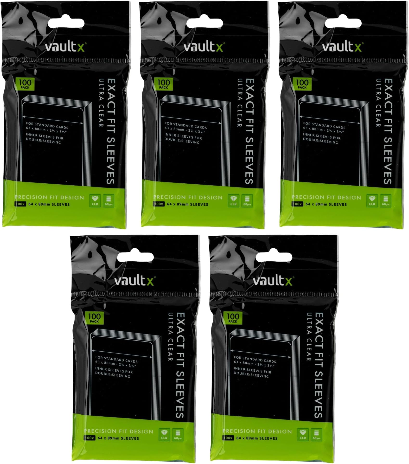 Exact Fit Trading Card Sleeves, Soft, High Clarity, Perfect Fit Inner Sleeves, Collectible Card Games, Sports, TCG (500 Pack)