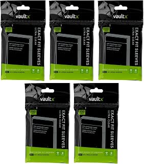 Vault X Exact Fit Inner Sleeves (500 Pack) Clear for Trading Cards | Double-sleeve cards inside toploaders & holders. Perfect-fit clear inner sleeves, acid-free. 500-pack, archival-safe.