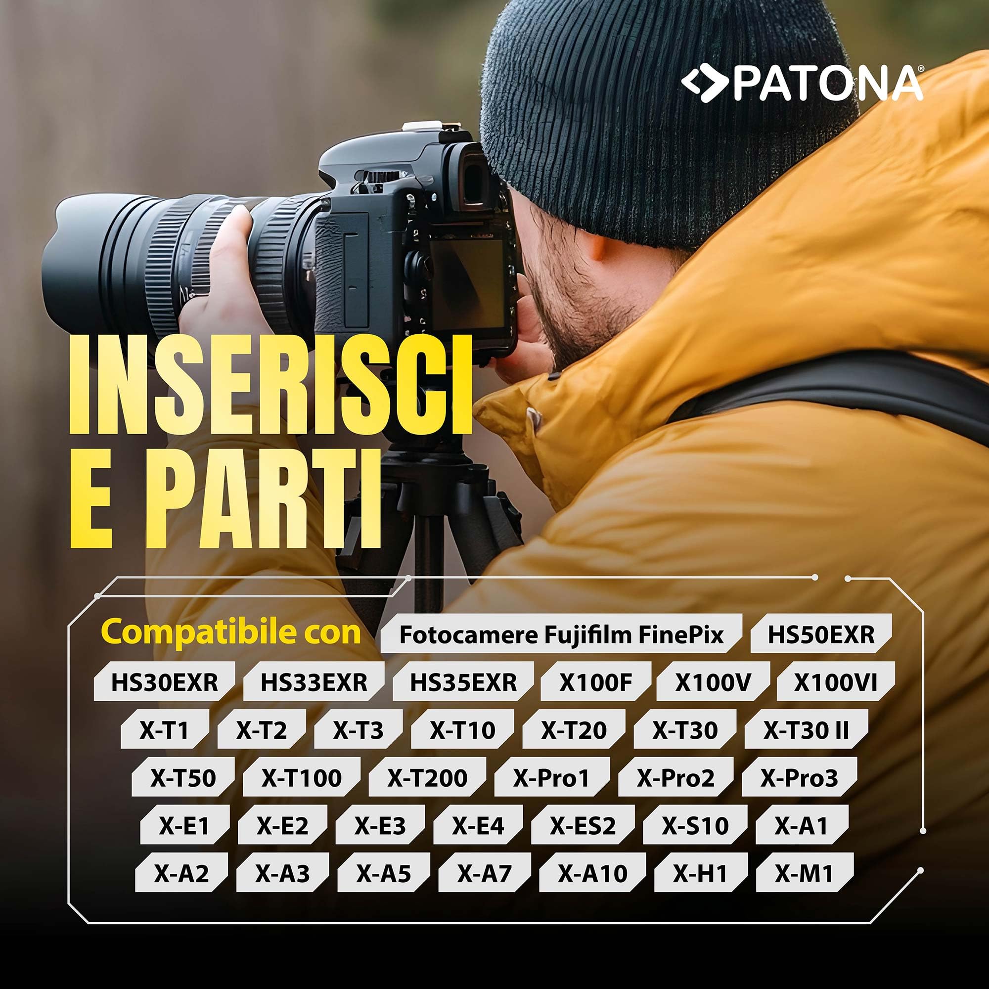 PATONA 2x NP-W126 Batteria 1020mAh – ricambio per Fujifilm NP-W126/NP-W126S – per X100V X100VI X100F, X-T3 X-T5, X-T20–X-T50, X-M5, X-S10, X-Pro, X-E, X-A – doppia scorta per la serie X