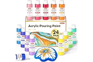 Shuttle Art Pouring Acrylic Paint Set with 24 Metallic Colors
