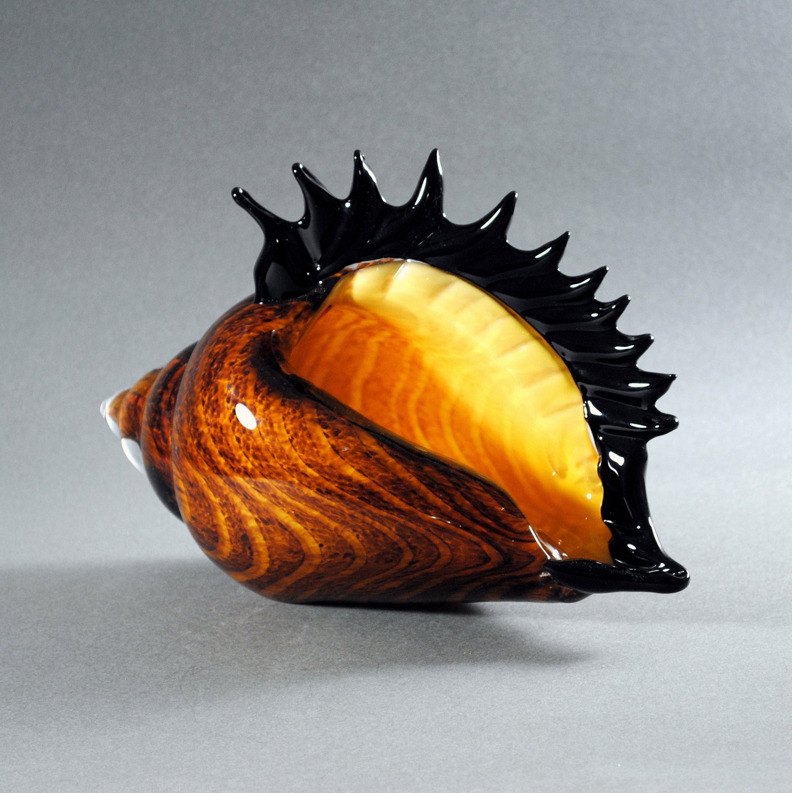 Hand Blown Art Glass Sale, 11-inch Glass Seashell by Deco4Sale