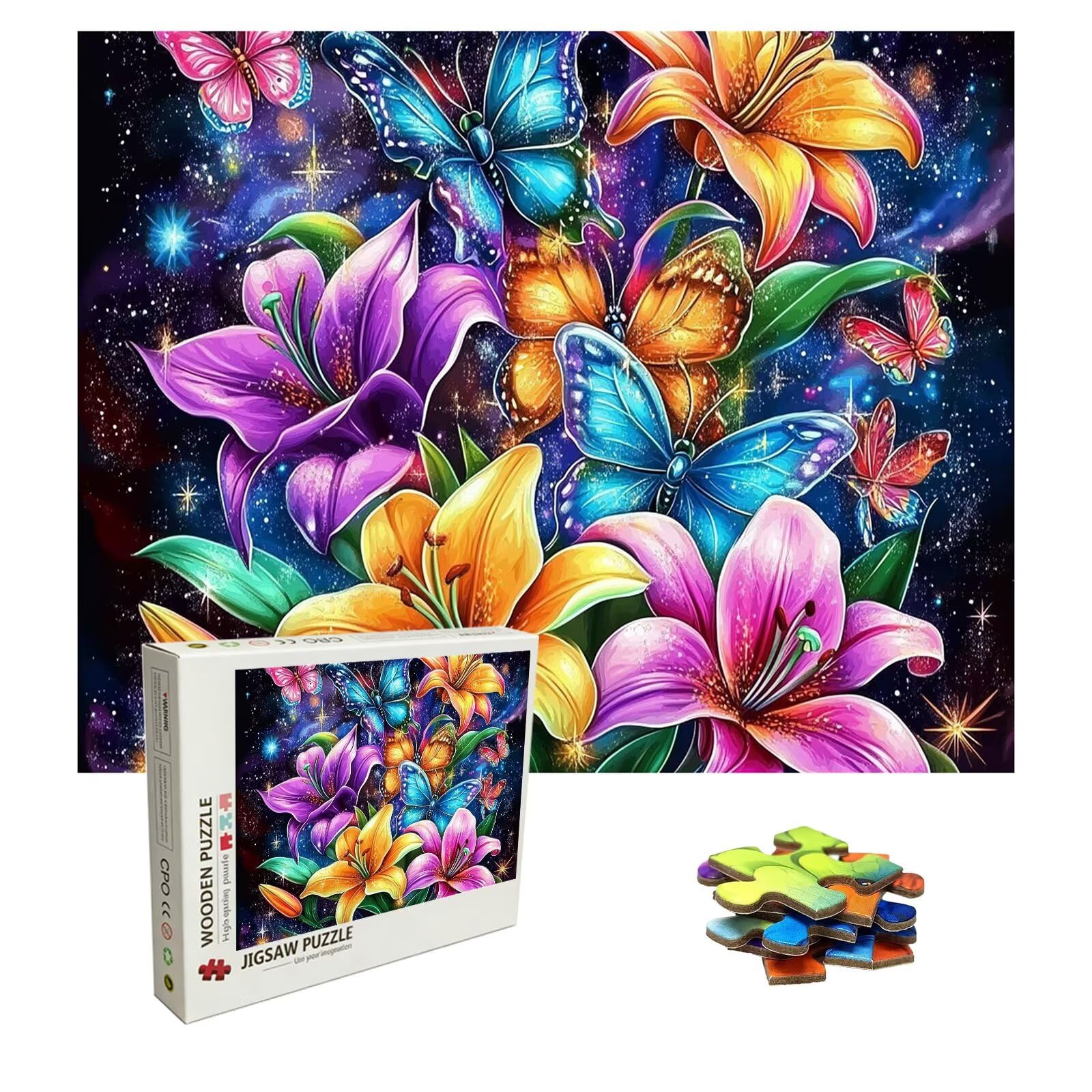 Lilie Puzzle 1500 elementów, trudne puzzle, drewniane puzzle dla całej rodziny, zestaw "zrób to sam", dla dorosłych, nadają się jako dekoracja ścienna i prezenty dla kobiet, temat: Sen 8p-563