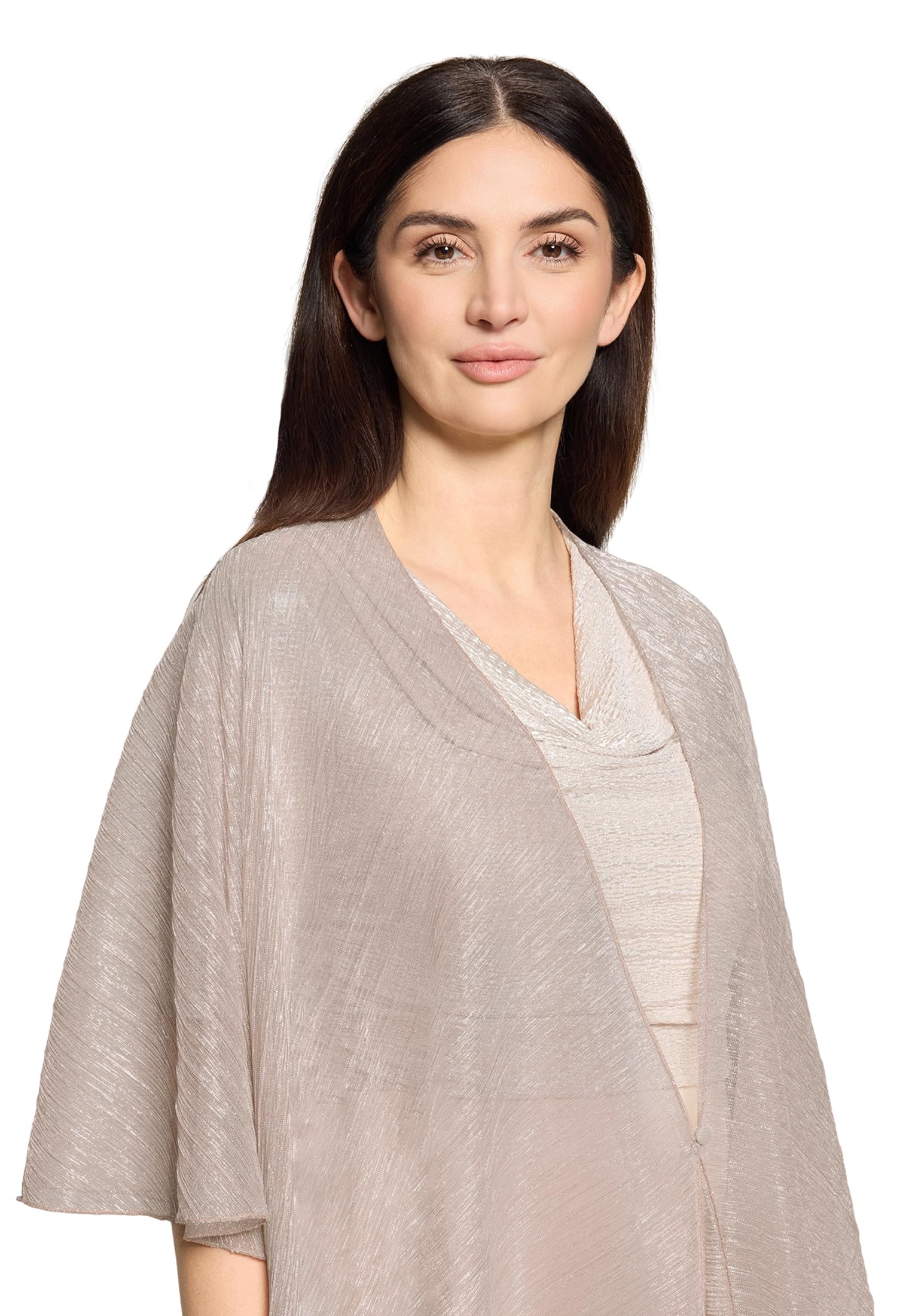 Vera Mont Damen Cape im Glitzer-Look