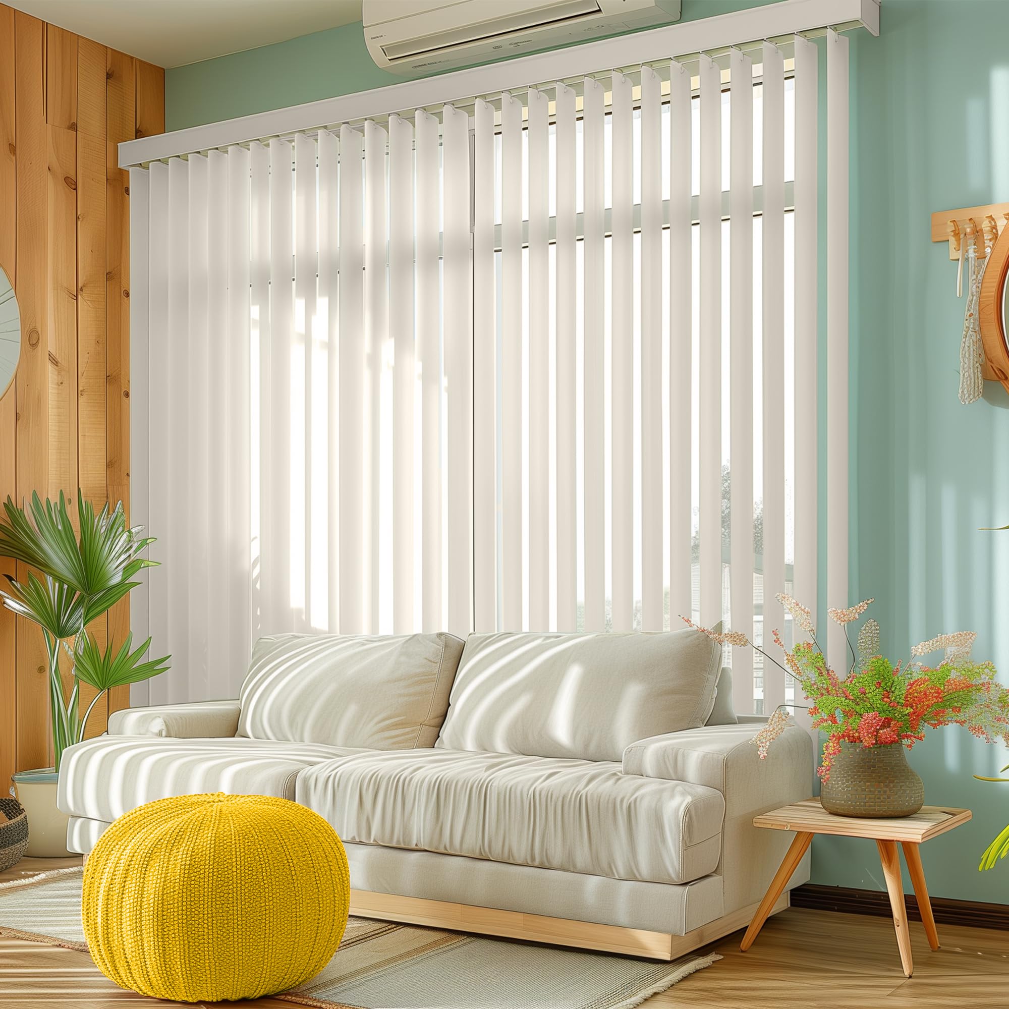 Amazon｜DALIX PVC 垂直ブラインド交換スラット 滑らかな曲線 ホワイト