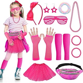 Partideal 80s Fancy Dress Costume for Girls, 23Pcs 1980s Out