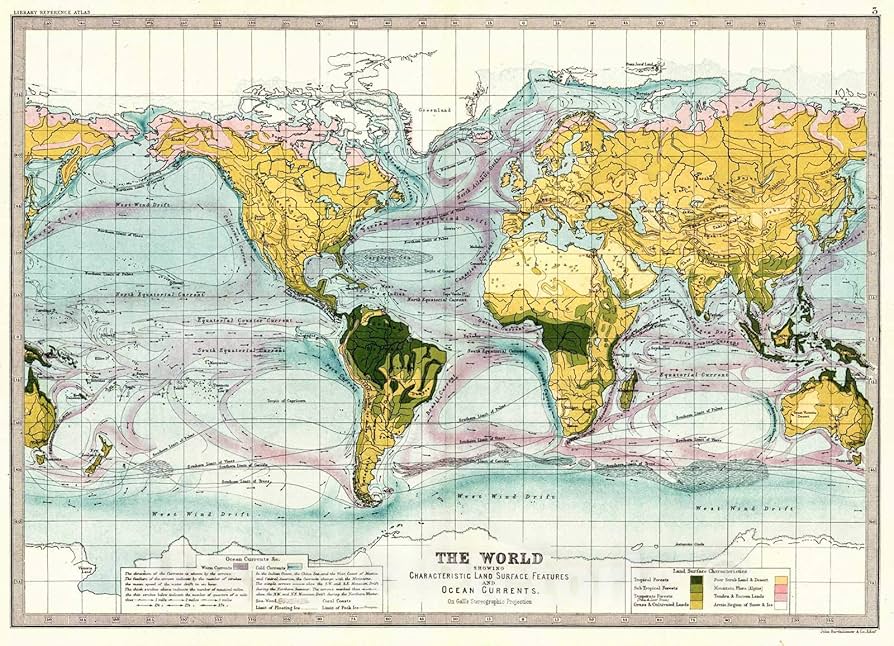 Amazon.com: Historic Map - 1890 The World Showing