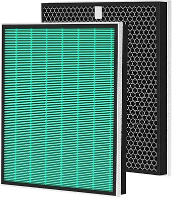 2 Set 250/250S Replacement Filter Compatible with Coway AIRMEGA Max2 250 250S, Max 2 Green Filter and Activated Carbon Filter Set, AP-1720-FP
