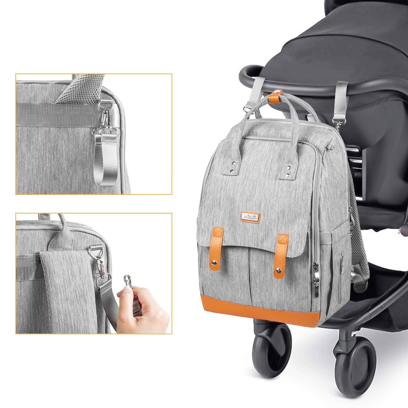 Convertible Backpack Babymel X2 Twin Changing Bag Sac à Langer